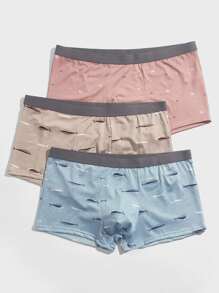 Extended Sizes Hombres 3 piezas con estampado Shorts boxer Calzoncillos - Multicolor - Ver 3