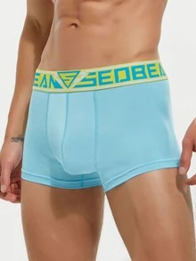 Men 3pcs Letter Graphic Boxer Briefs - Multicolor - View 4