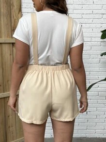 Calvaya Mono overol con bolsillo oblicuo sin camiseta - Caqui - Ver 2