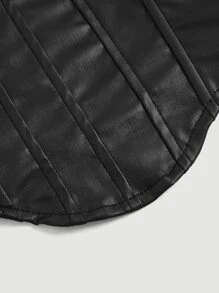 SHEIN ICON Women Summer Solid Color Slim Fit Strapless Top - Black - View 4