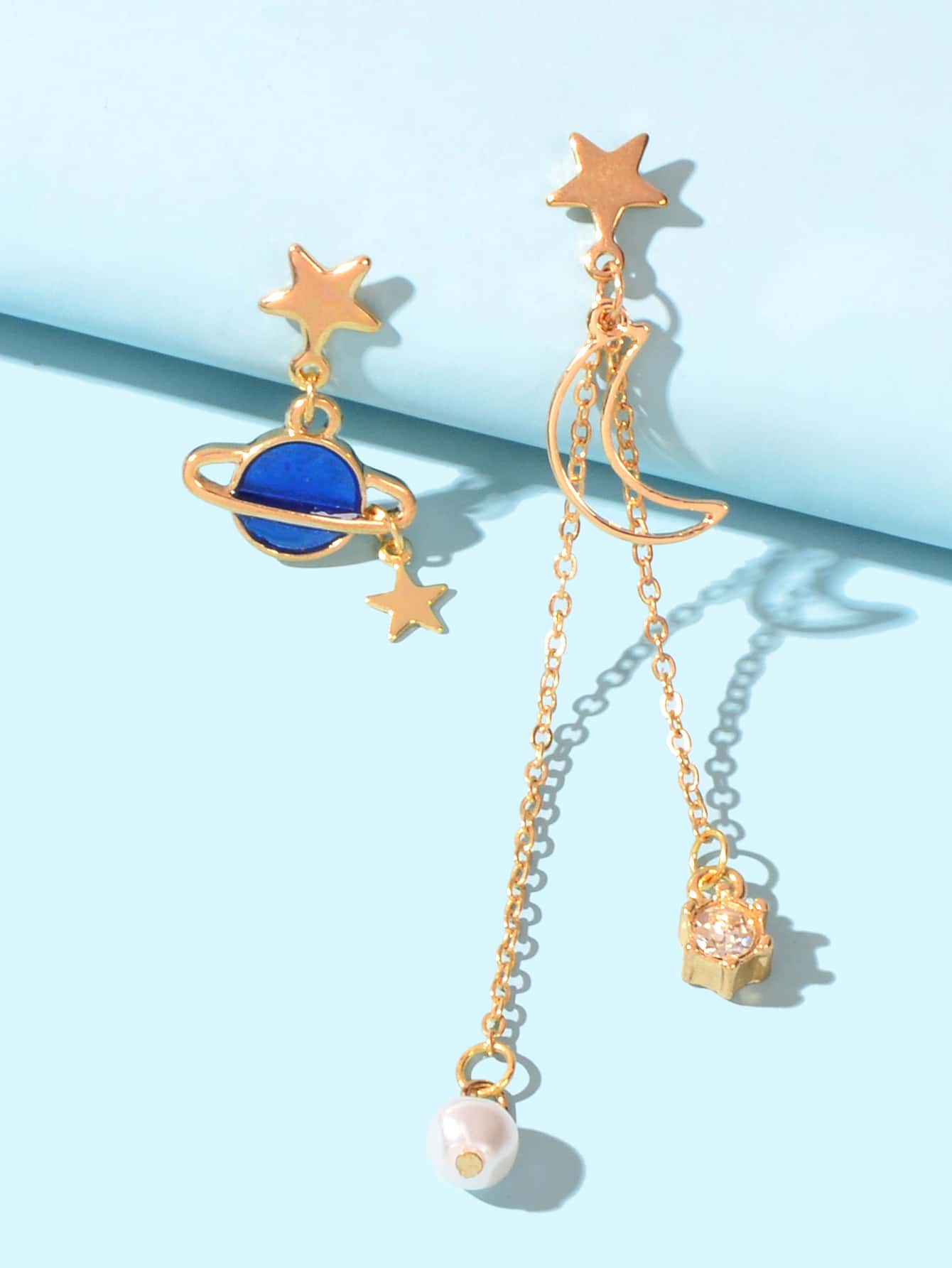 1 Đôi Thời Trang Không Khớp Hành Tinh & Bông Tai Giọt Mặt Trăng Dành Cho Nữ Trang Trí Hàng Ngày - Nhiều màu - Xem 1