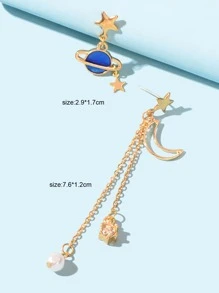 1 Đôi Thời Trang Không Khớp Hành Tinh & Bông Tai Giọt Mặt Trăng Dành Cho Nữ Trang Trí Hàng Ngày - Nhiều màu - Xem 3