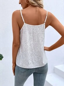 Breezaya 链条细节亮片吊带背心，适合新年节日派对服装