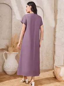 Al Najma Floral Print Batwing Sleeve Dress - Multicolor - View 2