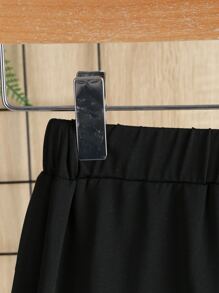 SHEIN Boys Letter Graphic Striped Trim Shorts - Black - View 6