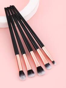 5 件套眼影刷套装，蓬松眼部混合刷，眼影刷套装，眼线刷，混合刷 - 黑色 - 查看 1
