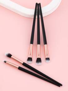 5 件套眼影刷套装，蓬松眼部混合刷，眼影刷套装，眼线刷，混合刷 - 黑色 - 查看 4