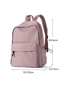 Ba lô chức năng nữ màu trơn Có thể điều chỉnh được tối giản - Màu tím hoa cà - Xem 8