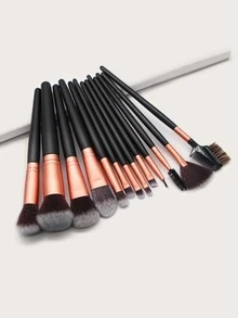13 piezas Juego de brochas de maquillaje con estuche de cuero portátil, brochas para base, iluminador, rubor, corrector, sombra de ojos, delineador, gama completa, adecuado tanto para principiantes como para profesionales, juego de brochas, kit de maquillaje, set de maquillaje completo, set de brochas de maquillaje, kit de maquillaje completo, kit de brochas, set de brochas de maquillaje, set de regalo de maquillaje, set - Negro - Ver 4