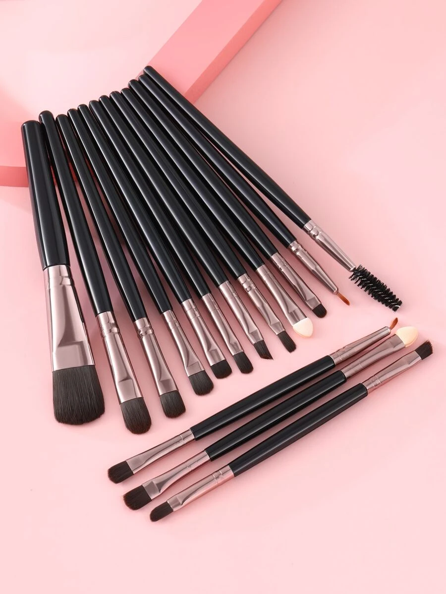 15 piezas Juego de brochas de maquillaje Premium con cerdas sintéticas, Juego de brochas para difuminar sombras de ojos, Herramientas cosméticas para rostro y ojos, Juego de brochas, Juego de brochas de maquillaje, Juego de maquillaje completo, Juego de brochas de maquillaje, Kit de maquillaje completo, Juego de brochas, Juego de brochas de maquillaje, Juego de regalo de maquillaje - Multicolor - Ver 1