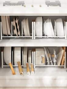 1pc Multifunction Kitchen Storage Rack - White - View 1