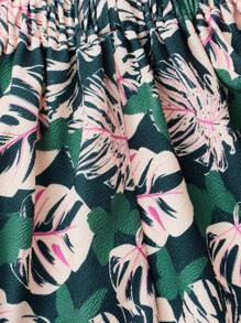 SHEIN Bộ thời trang bé gái Bất đối xứng Xù Nơ trước Nhiệt đới Boho - Nhiều màu - Xem 3