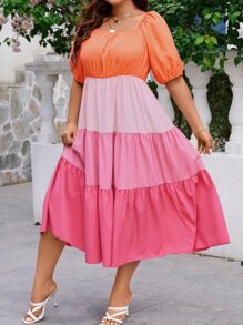 Breezaya Đầm Plus Size Khối Màu Giải trí - Nhiều màu - Xem 3