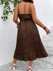 SHEIN VCAY Vestido de tirantes con estampado de leopardo - Multicolor - Ver 2