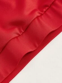 Cut Out Racerback Sports Bra - Red - View 6