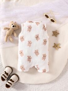 Baby Bear Print Tank Top - White - View 2