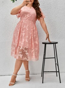 SHEIN Clasi Vestido de malla con mariposa