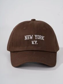 1pc Men Letter Embroidered Casual Baseball Cap Street - Coffee Brown - View 1
