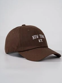 1pc Men Letter Embroidered Casual Baseball Cap Street - Coffee Brown - View 3