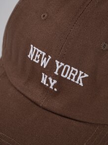 1pc Men Letter Embroidered Casual Baseball Cap Street - Coffee Brown - View 4