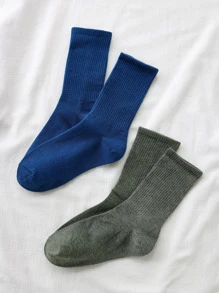2雙素色中筒襪 - 彩色 - 查看 1