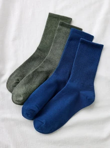 2雙素色中筒襪 - 彩色 - 查看 2