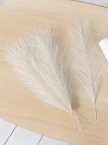 1set 8/10pcs Artificial Reeds And Scirpus Decorative For Kitchen Wedding, Diy Decoration, Realistic Simulated Lawn For Indoor And Outdoor Use, Home Room Flower Vase Filler - Champagne - View 2