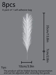 1set 8/10pcs Artificial Reeds And Scirpus Decorative For Kitchen Wedding, Diy Decoration, Realistic Simulated Lawn For Indoor And Outdoor Use, Home Room Flower Vase Filler - Champagne - View 3