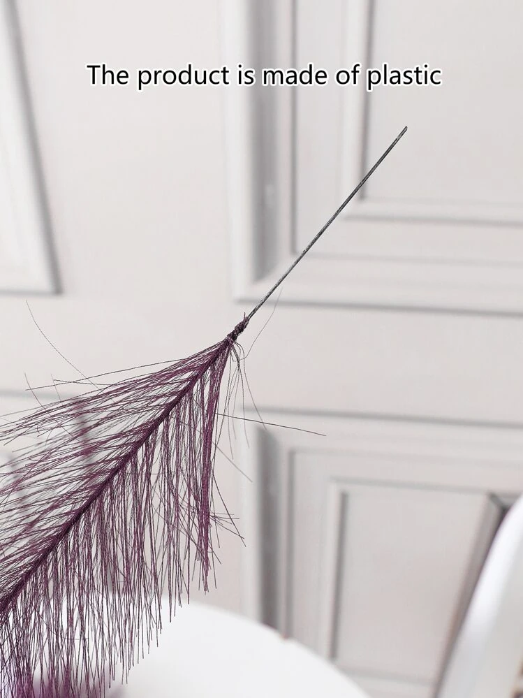 8/10pcs Artificial Reeds And Pampas Grass For Kitchen Wedding Decor, Diy Decoration, Realistic Simulation Grass For Indoor And Outdoor Use, Filler For Home Room Vase - Purple - View 6