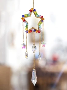 1 pieza Colgante de pared con diseño de estrella con diseño de cristal - Multicolor - Ver 1