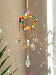 1 pieza Colgante de pared con diseño de estrella con diseño de cristal - Multicolor - Ver 5