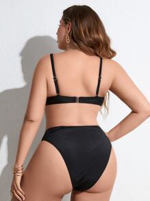 Plus Harness Underwire Bikini Top - Black - View 2