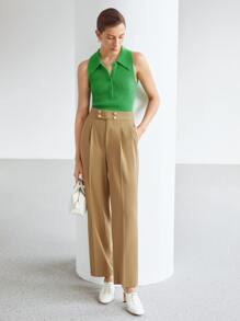 MOTF PREMIUM CROPPED ANKLE DRESS TROUSERS - Khaki - View 5