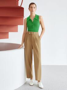 MOTF PREMIUM CROPPED ANKLE DRESS TROUSERS - Khaki - View 8