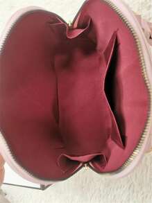 Túi đeo chéo Nữ màu trơn Có thể điều chỉnh được Đôi tay cầm Đúng mốt - Hồng - Xem 5