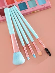 Set de 5 brochas de maquillaje, set de brochas, kit de brochas de maquillaje, set de brochas de maquillaje, set de maquillaje completo, set de brochas de maquillaje, kit de maquillaje completo, set de brochas, set de brochas de maquillaje, set de regalo de maquillaje, set - Multicolor - Ver 1