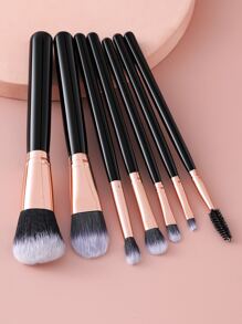 Set de 7 piezas de brochas de maquillaje de pelo sintético premium, juego de brochas para difuminar sombras de ojos, herramientas cosméticas para rostro y ojos, set de brochas, kit de brochas de maquillaje, set de maquillaje completo, set de brochas de maquillaje, kit de maquillaje completo, kit de brochas, set de brochas de maquillaje, set de regalo de maquillaje - Multicolor - Ver 2