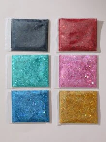 6 件装亮片设计美甲装饰