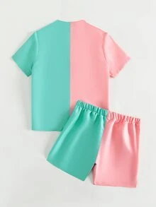 Boys Two Tone Kimono & Beach Shorts - Multicolor - View 2
