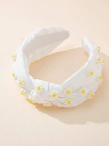 花朵裝飾髮箍 - 白色 - 查看 2