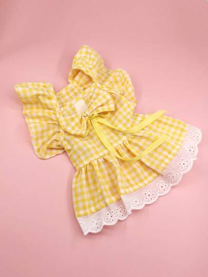 1 Set Ditsy Floral Pet Dress With Bow Tie, Fashionable Pet Clothing, Elastic Tulle Skirt Princess Pet Dress For Dogs & Cats