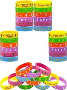 5pcs Easter Cartoon Graphic Silicone Party Bracelet - Multicolor - View 1