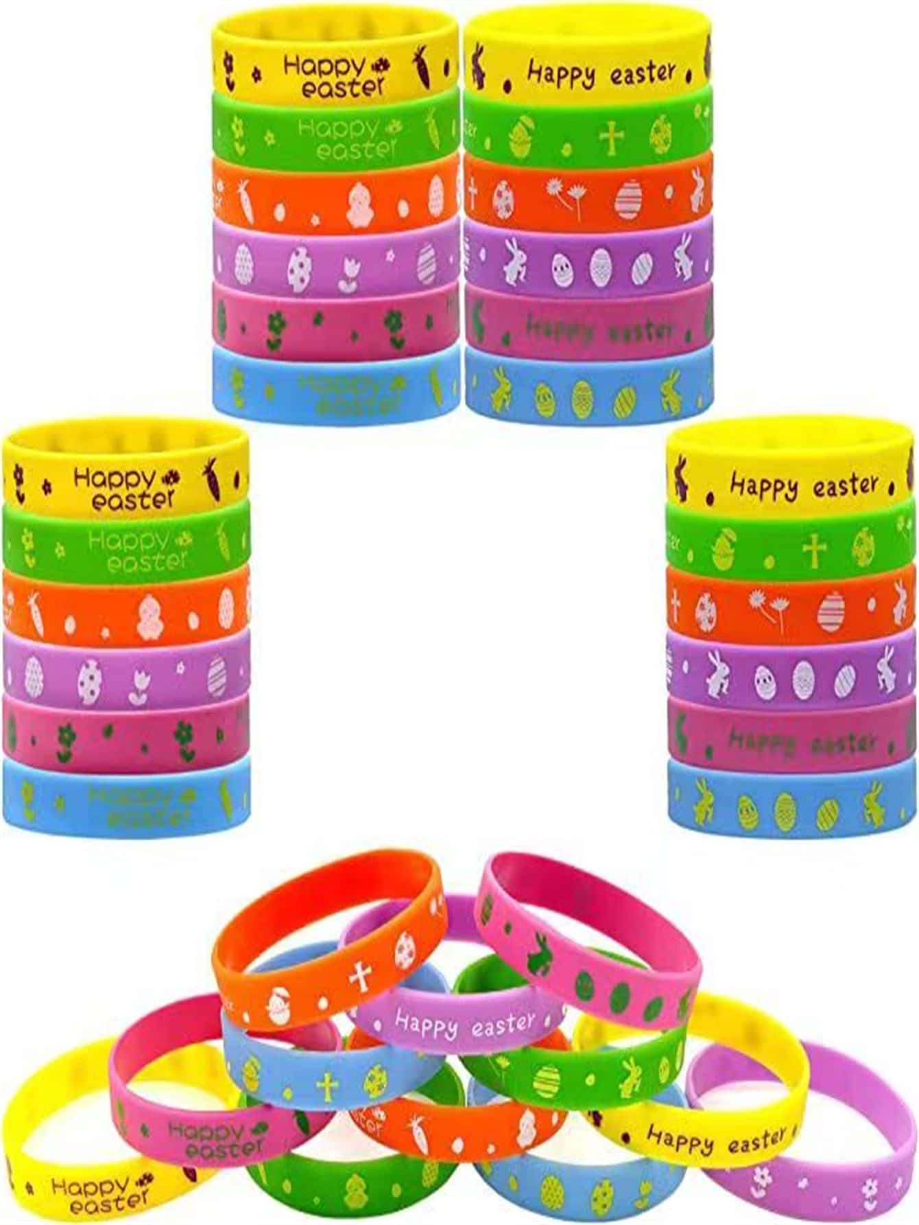 5pcs Easter Cartoon Graphic Silicone Party Bracelet - Multicolor - View 1