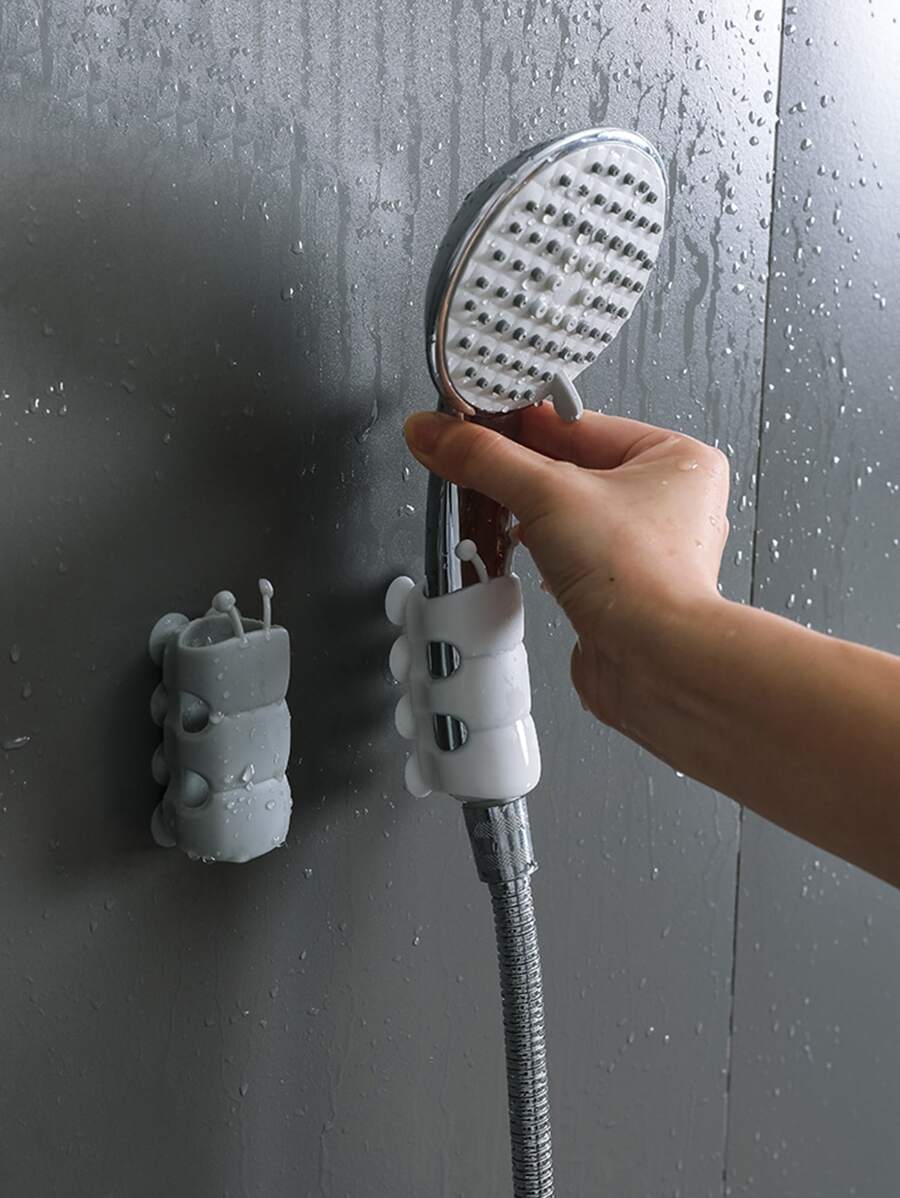 1 pieza de silicona de color al azar Alcachofa de ducha Soporte - Multicolor - Ver 1