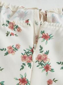 SHEIN MOD Ditsy Floral Ruched Bust Split Thigh Cami Dress - Multicolor - View 4