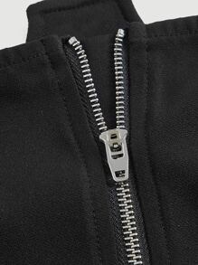 SHEIN MOD Button Front Flare Hem Skirt - Black - View 4