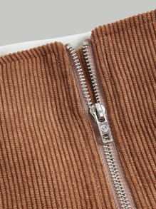 SHEIN MOD Cold Shoulder Lace Up Front Top