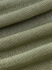 SHEIN MOD Top fruncido crop ancho tirantes - Verde militar - Ver 3