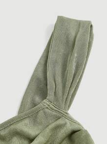 SHEIN MOD Top fruncido crop ancho tirantes - Verde militar - Ver 4