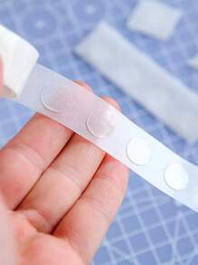 100PCS/Roll Plain Dot Glue Tape.Simple Multi-Purpose Clear Double Sided Sticker For Office,School Student.Clear Double Sided Sticker. Back To School - Clear - View 1